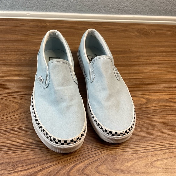 Vans Shoes - Vans Light Blue Slip-On Sneakers, like new. Women's size 9